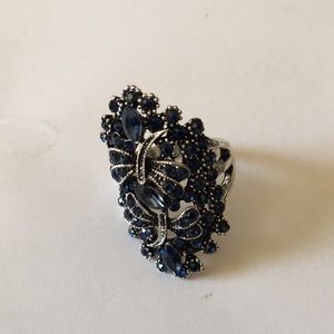 Crystal sterling ring